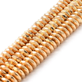 Hematite – Long-lasting Gold plating, Rondelle (4x2mm) - Uniq Perler - 113196
