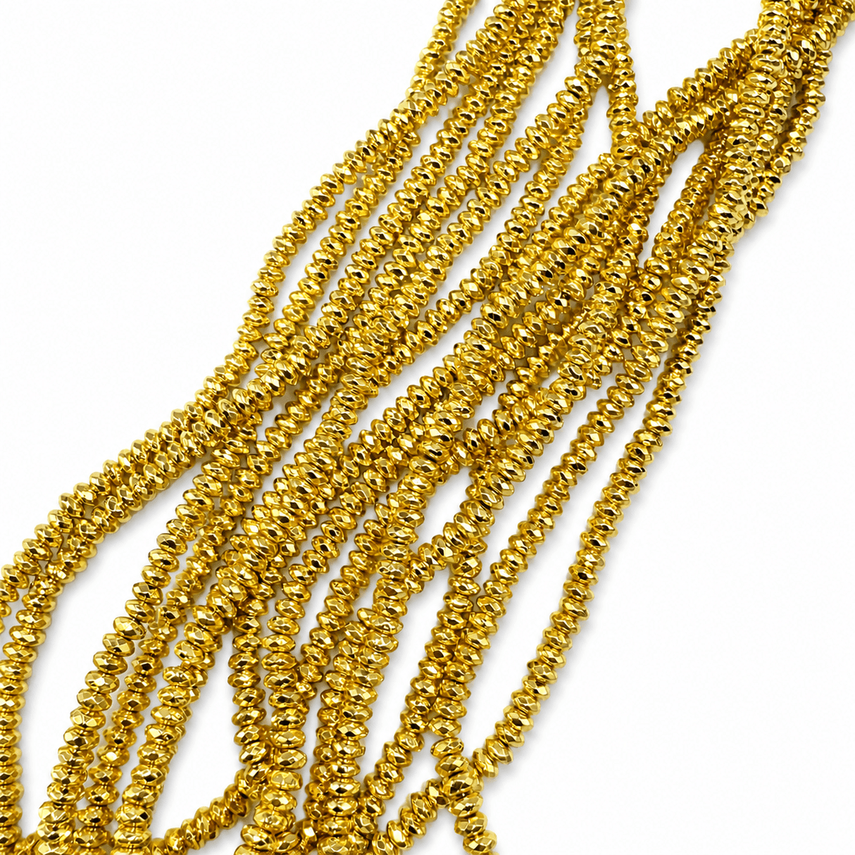 Hæmatit – Langtidsholdbar Forgyldning, Rondel (4x2mm) - Uniq Perler - 567847