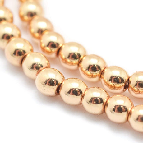 Hæmatit – Langtidsholdbar Forgyldt, Runde (4mm) - Uniq Perler - 399848