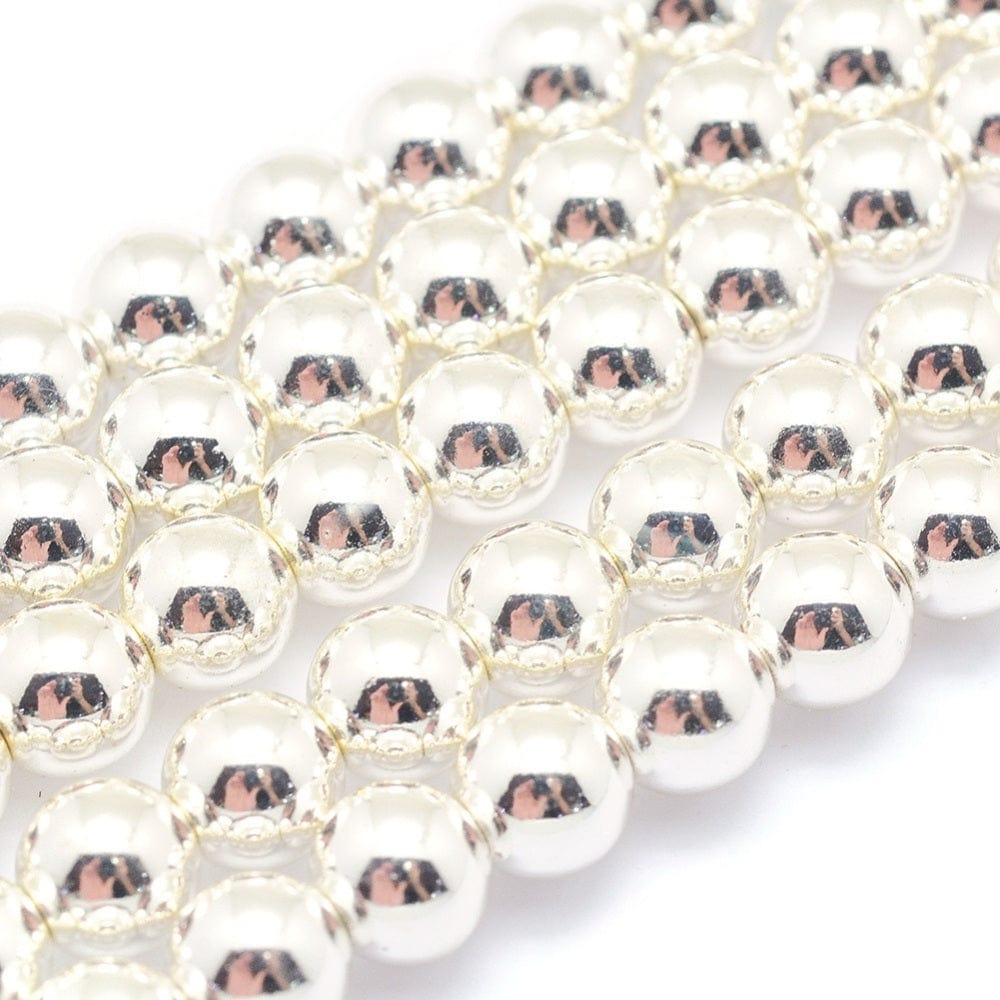 Hæmatit – Langtidsholdbar Forsølvet (12mm) - Uniq Perler - 114293