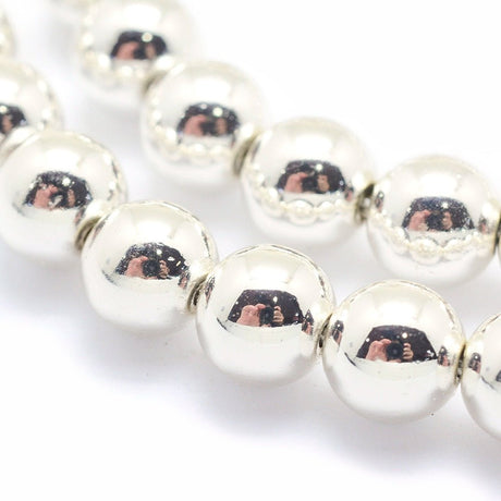 Hæmatit, – Langtidsholdbar Forsølvet (2mm) - Uniq Perler - 