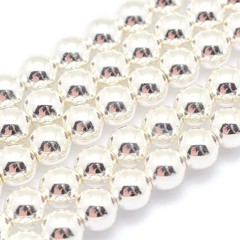 Hæmatit – Langtidsholdbar Forsølvet (4mm) - Uniq Perler - 113024