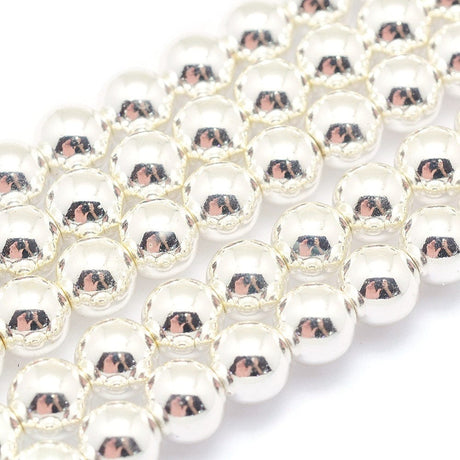 Hæmatit – Langtidsholdbar Forsølvet (4mm) - Uniq Perler - 113024