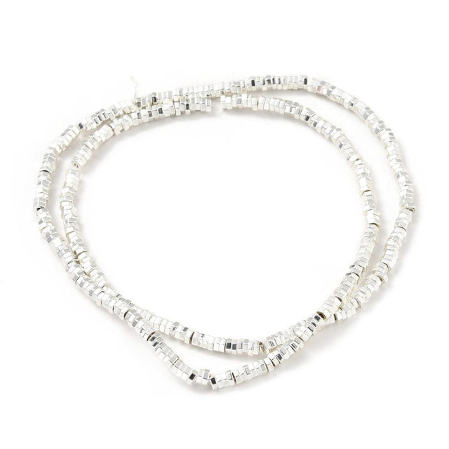 Hæmatit – Langtidsholdbar Forsølvet, Hexagon (2x2,5mm) - Uniq Perler - 112766