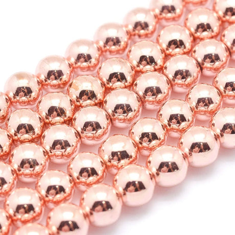 Hæmatit – Langtidsholdbar Rosa Forgyldt (10mm) - Uniq Perler - 113901