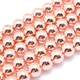 Hæmatit – Langtidsholdbar Rosa Forgyldt, Runde (6mm) - Uniq Perler - 115413