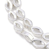 Hæmatit – Ovale Med Tvist, Forsølvet (10x6mm) - Uniq Perler - 113919