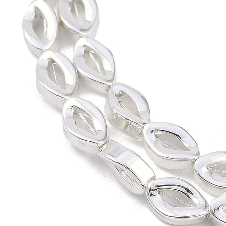 Hæmatit – Ovale Med Tvist, Forsølvet (10x6mm) - Uniq Perler - 113919