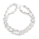 Hæmatit – Ovale Med Tvist, Forsølvet (10x6mm) - Uniq Perler - 113919