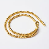 Hæmatit Perler – Facetteret Rondel, Guldbelagt (4x3mm) - Uniq Perler - 115769