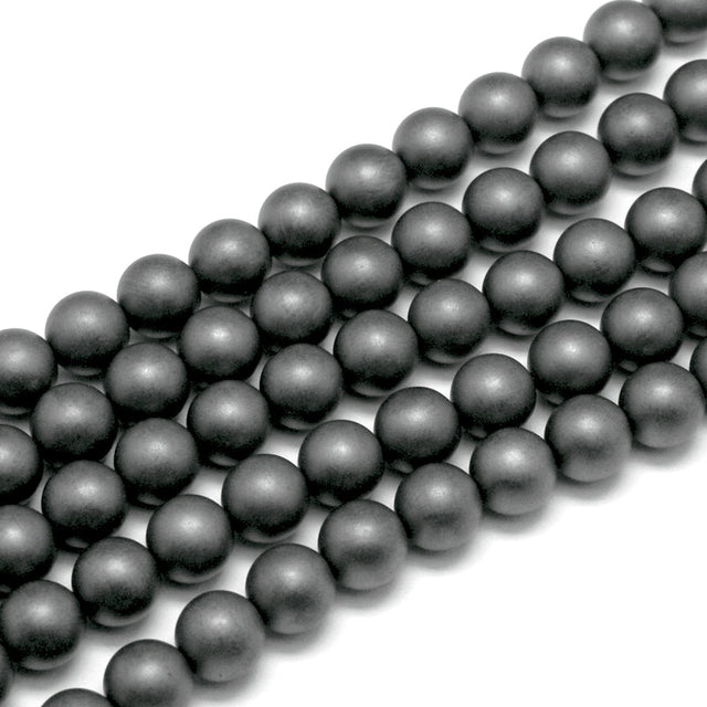Hæmatit Perler – Frostet, Runde (8mm) - Uniq Perler - 126050