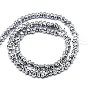 Hämatit – platinbeschichtet, Rondell, facettiert (2x3mm) - Uniq Perler - 553254