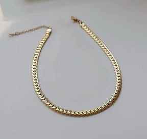 Halskæde, 18K Forgyldt Stål, (42+5cm) 8mm bred - Uniq Perler - 115571