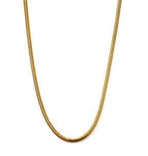 Necklace in Water-resistant Gold-plated Steel – Herringbone Round (36+8cm) - Uniq Perler - 