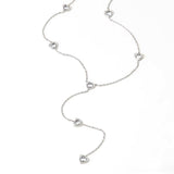 Halskæde i Vandfast Stål med Hjerter og Zirkonia (57+5cm) - Uniq Perler - 