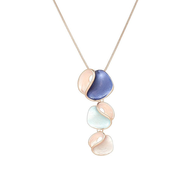 Halskæde Med 3 Hjerteblads Vedhæng - Rosa Guld (43cm) - Uniq Perler - 114680