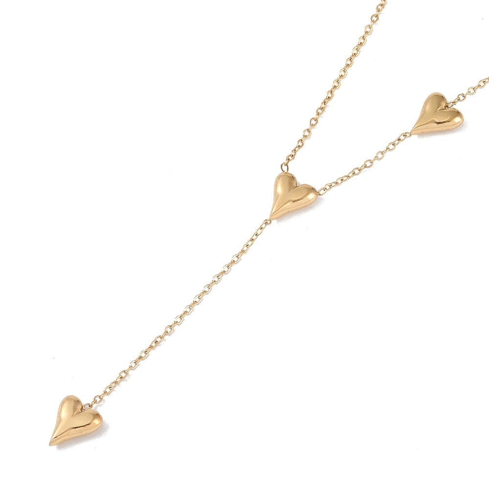 Halskæde Med Hjerte – Forgyldt Stål (42cm) - Uniq Perler - 117728