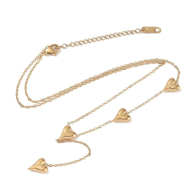 Halskæde Med Hjerte – Forgyldt Stål (42cm) - Uniq Perler - 117728