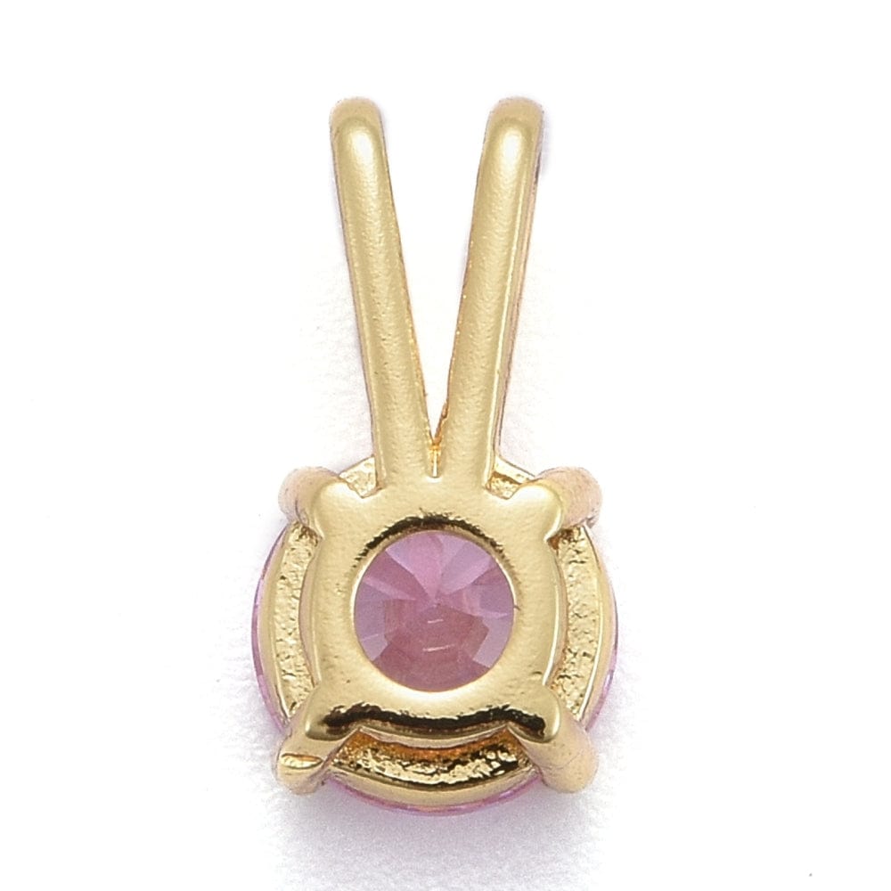 Halskæde Vedhæng Med Zirkonia Sten, 18K Langtidsholdbar Forgyldt, (13,5x7x5mm) - Uniq Perler - 0000014785