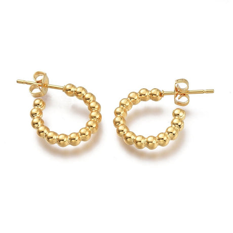 Halva creol örhängen i förgylld stål – Vattentåliga (15x14 mm) - Uniq Perler - 