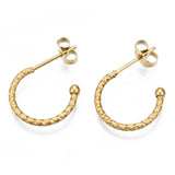 Halv Creoler Med Mønster - Forgyldt (15mm) - Uniq Perler - 628196