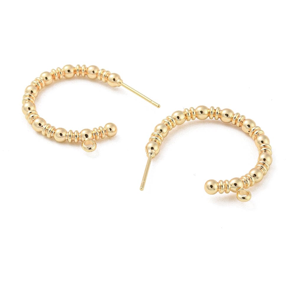 Halv Creoler Med Mønster Og Øje - 18K Forgyldt (23x24mm) - Uniq Perler - 113016