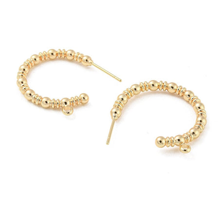 Halv Creoler Med Mønster Og Øje - 18K Forgyldt (23x24mm) - Uniq Perler - 113016