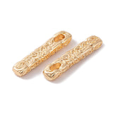 Hamret Aflangt Vedhæng, 18K Forgyldt, 23x4,5mm, 2 stk. - Uniq Perler - 113180