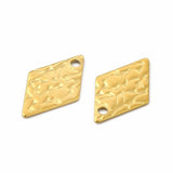 Hamret Harlekin Vedhæng, 18K Forgyldt Stål, 16x9,5mm - Uniq Perler - 0000014654