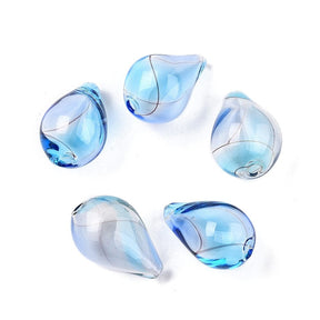 Handgefertigte Glas-Tropfen - Gestreift (14 - 17mm) 5 Stück - Uniq Perler - 114928
