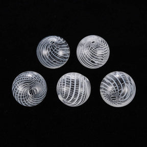 Håndlagde Glassperler - Stripet (12 - 13mm) 5 stk - Uniq Perler - 114240