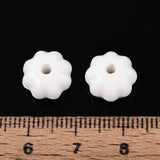 Håndlavede Græskar Porcelænsperler – Hvide (11mm, 8 stk) - Uniq Perler - 115976