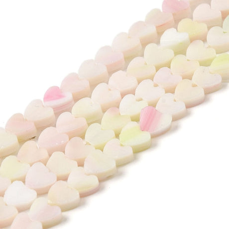 Håndlavede Hjerte Glasperler, (6x6x2mm) - Uniq Perler - 114152