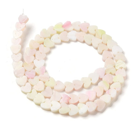 Håndlavede Hjerte Glasperler, (6x6x2mm) - Uniq Perler - 114152