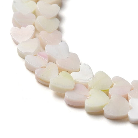 Håndlavede Hjerte Glasperler, (6x6x2mm) - Uniq Perler - 114152