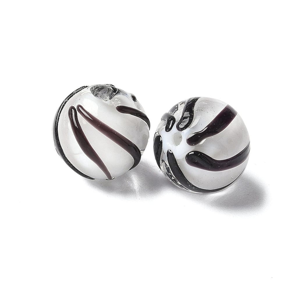 Håndlavede Lampwork Glasperler, 10mm, 4 stk. - Uniq Perler - 391435