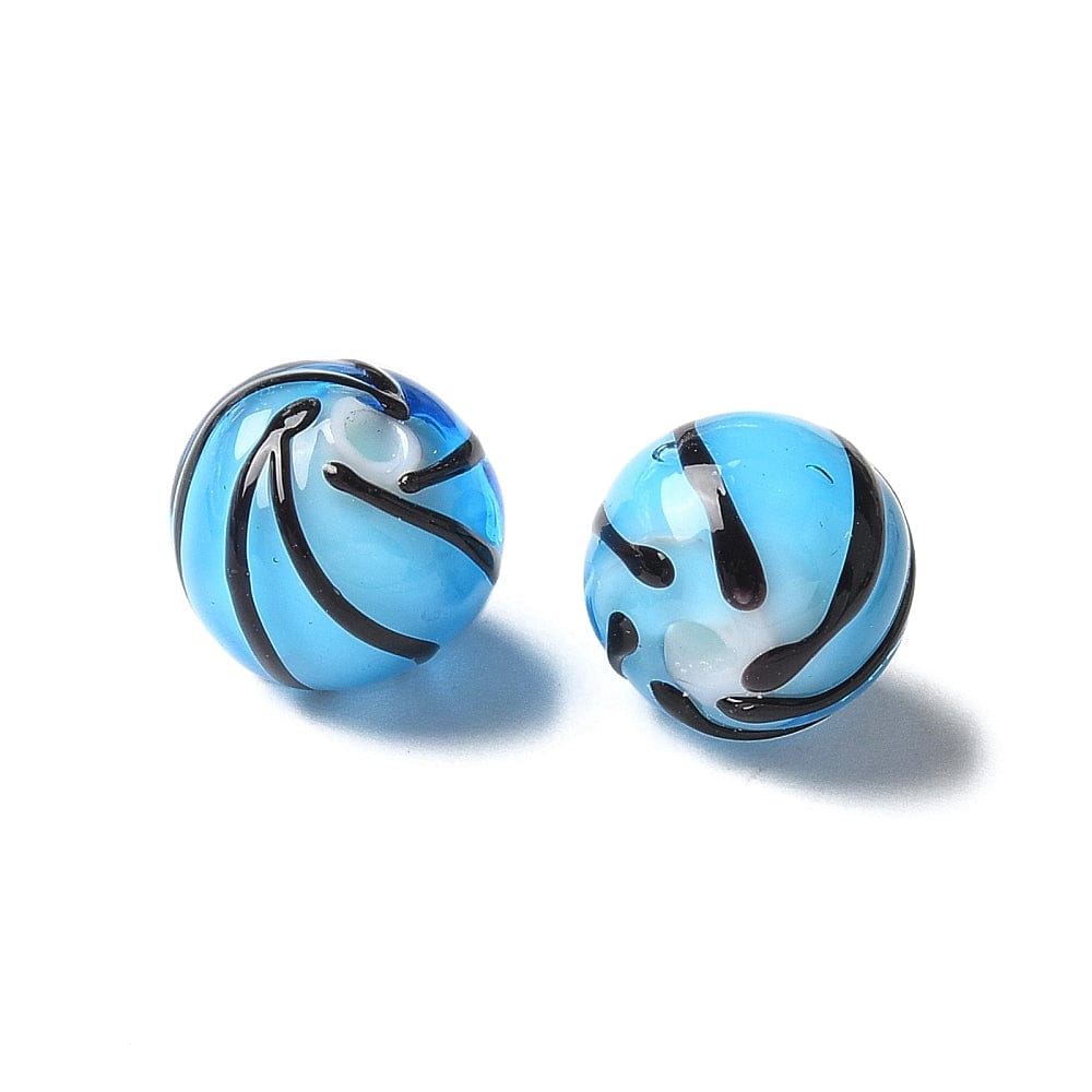 Håndlavede Lampwork Glasperler, 10mm, 4 stk. - Uniq Perler - 591338