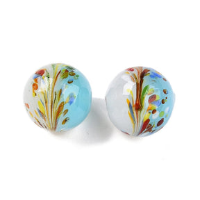 Handgefertigte Lampwork-Glasperlen - Mit Blumendetails (12mm) 8 Stück - Uniq Perler - 115716