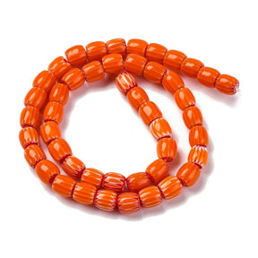 Handgefertigte Lampwork-Glasperlen, Orange, (8mm) - Uniq Perler - 906096
