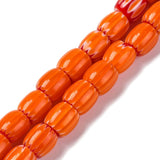 Håndlavede Lampwork Glasperler, Orange, (8mm) - Uniq Perler - 906096