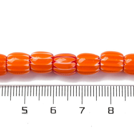Håndlavede Lampwork Glasperler, Orange, (8mm) - Uniq Perler - 906096
