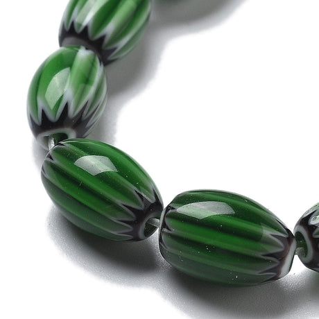 Håndlavede Lampwork Millifiori Glasperler, 12x7mm - Uniq Perler - 114154