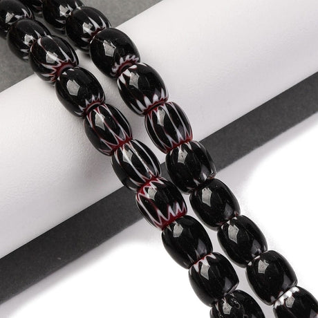 Håndlavede Lampwork Millifiori Glasperler, (8x7,5mm) - Uniq Perler - 975591