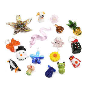 Handmade Lampwork Pendants – Mixed Shapes & Colors (5 pcs) - Uniq Perler - 115966