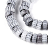 Håndlavede Millefiori Glasperler – Grå, Rondel (7,5–9mm) - Uniq Perler - 115511