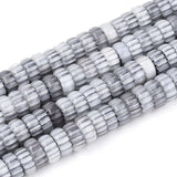 Håndlavede Millefiori Glasperler – Grå, Rondel (7,5–9mm) - Uniq Perler - 115511