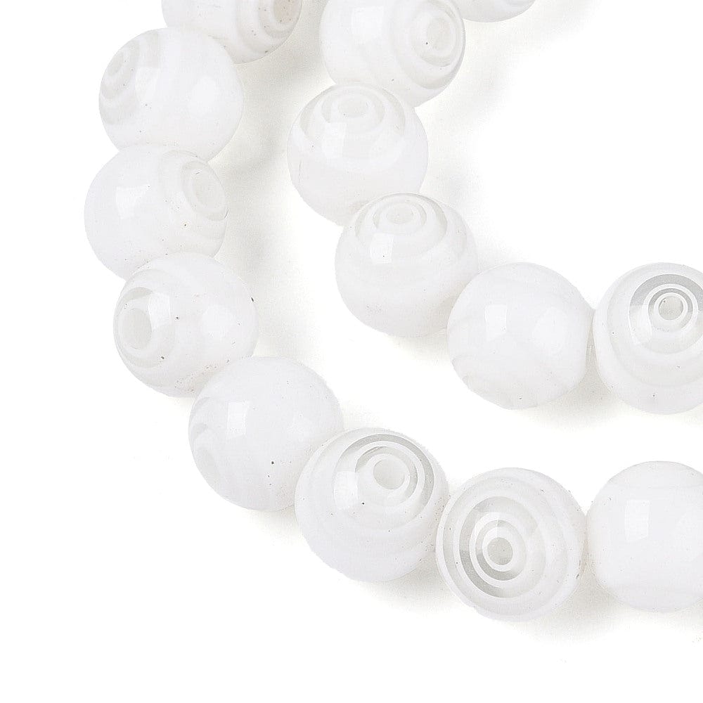 Håndlavede Millifiori Glasperler - Hvid (8mm) - Uniq Perler - 116147
