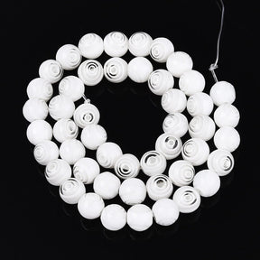 Handgefertigte Millifiori Glasperlen - Weiß (8mm) - Uniq Perler - 116147