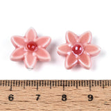 Håndlavede Porcelænsperler – Blomst Rosa/Koral(16x17mm, 4 stk) - Uniq Perler - 