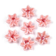 Håndlavede Porcelænsperler – Blomst Rosa/Koral(16x17mm, 4 stk) - Uniq Perler - 
